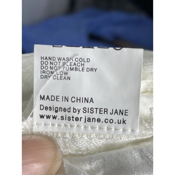 Sister Jane Women's Cross‎ Out Cropped Top White SZ M - Picture 7 of 7